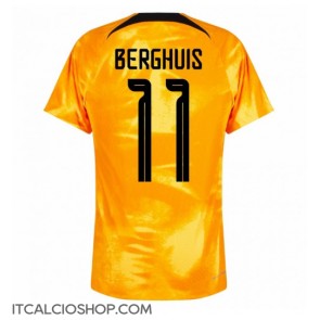 Olanda Steven Berghuis #11 Prima Maglia Mondiali 2022 Manica Corta